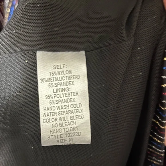 NWT idem ditto Black Wrap Dress Metallic Thread Size M - Picture 8 of 8